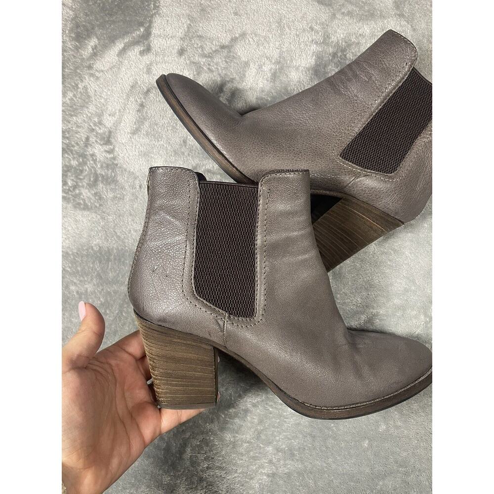 AQUATALIA Made In Italy Fairly Chelsea Brown Leather Zip Ankle Heel Booties 8.5 - Picture 2 of 7